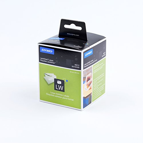 Dymo LabelWriter- Rollos de etiquetas  36x89 mm  Negro sobre Blanco   Paquete de 2 x 260 Etiquetas