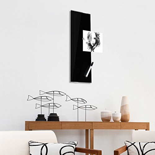casa pura® Glasmagnettafel im modernen Design | beschriftbar & magnethaftend | verschiedene Farben und in 2 Größen | schwarz 60x20cm - 3