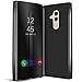 Produktbild Conie MF9167 Mirror Flip Kompatibel mit Huawei Mate 20 Lite, Mirror Case Hülle Standfunktion Spiegel Effekt Flip Cover One Touch Bedienung für Mate 20 Lite Bookcover Schwarz