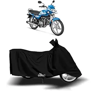 DROHAR - Hero HF Deluxe New BS6 Water Resistant - UV Protection & Dust Proof Full Bike - Scooty Two Wheeler Body Cover for Hero HF Deluxe (Jet Black)