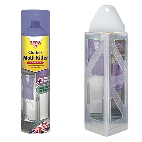 zero inClothes Moth Killer - 300ml Aerosol & Zeroin Demi-Diamond Clothes Moth Killer Set