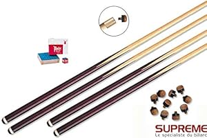 Suprême - Lot 4 queues billard+ procédés +craies