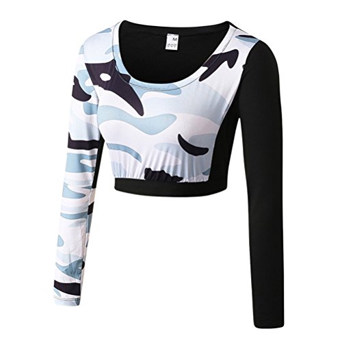 Zhuhaitf Profesional Long Sleeve Womens Fashion Camouflage Deportes Fitness Quick-dry Training Yoga Tight Tops Activewear