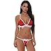 Produktbild Bealeuy Weihnachten Bekleidung Underwear Damen Lingerie Rot Hängender Hals Bowknot Bra Underpants Unterwäsche Weihnachten Christmas Party Kostüm Upgrade Billig