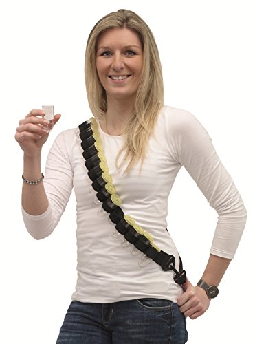 Schnapsglas Patronengurt - Das Gadget für die Grillsaison - Brustgürtel mit 14 Kunststoff Schnapsbechern mit Deckel von geschenkartikel-shopping