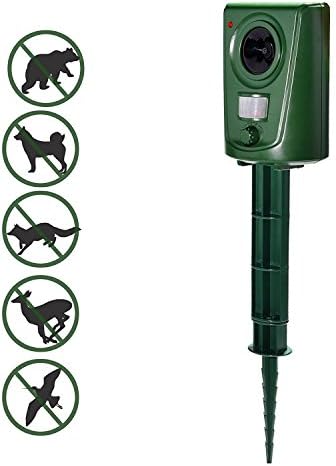 XIAXIA Ultrasonic Animal Repeller, battery Powered Pest Repeller, Waterproof Outdoor Repellent with Motion Activated PIR Sensor, Repel Dogs, Cats, Squirrels and more