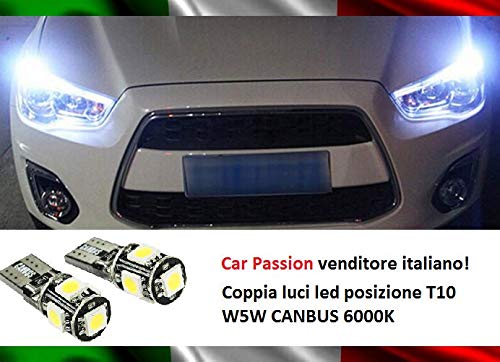 Luces de posición LED Canbus T10 W5W 6000K 5 LED SMD par bombillas específicas no error