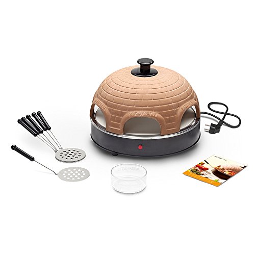 Elektrischer Pizza Ofen mit Steinbackplatte + Terrakotta-Haube, 1200Watt, Pizza direkt am Tisch backen - 3
