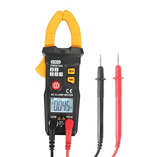 Dr.meter Mini Digital Klammer Multimeter PM2016A mit Hintergrundbeleuchtung & Auto off,6000 counts,Gelb