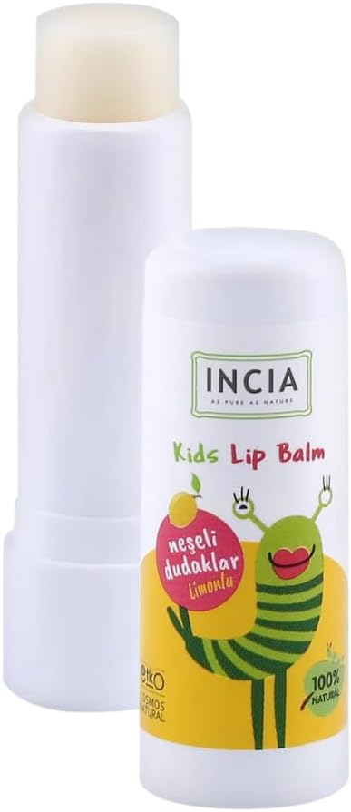 Incia%100 Doğal Kids Dudak Besleyici Limon Bitkisel Nemlendirici Dudak Bakım Kremi 6 G