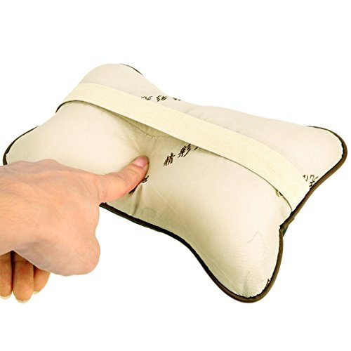 Leeko Auto Nackenkissen Nackenstützen Kopfkissen X2 Kunstleder mit loch atmungsaktive super weich und bequem anti Müdigkeit langes Fahrens Stoßdämpfung Hals Nacken Schutz & Stütz zwei Farben erhältlich. (Schwarz) - 3