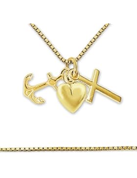 CLEVER SCHMUCK-SET Goldener 3-teiliger Anhänger 