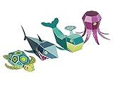 Papierspielzeug aus der Reihe Meerestiere - Wal, Hai, Schildkröte & Tintenfisch - zum Basteln & Spielen