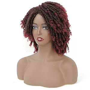 Dreadlock Crochet Hair Wig Soft Short Bouncy Curly Synthetic Wigs For Black Women Synthetic Crochet Braid Wigs (T99J)