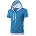 Produktbild Herren Sommer Mode Mit Kapuze Amlaiworld Einfarbig Kurzarm T Shirt (Blau, M)
