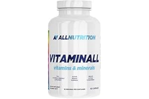 ALLNUTRITION Vitaminall Witaminy i minerały Multiwitaminy Magnez Witamina CEDB 6 B12 Żelazo Cynk Suplementy diety 60 kapsułek
