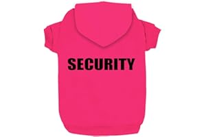 Izefia Vêtements pour Chien Sweats à Capuche Security Imprimé Vêtements Sweat-Shirt Chaud Manteau de Veste en Coton pour Petit Chien Moyen Chat Carmin 5XL