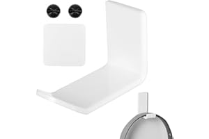 WUIOWPPIC Headphone Stand Headphone Wall Hanger Acrylic Headphone Storaging Hanger Self-Adhesive Computer Headset Earphone Display Holder Hook Headset Wall Hanger Indoor Office Acrylic Wall Mounted Hook, White