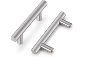 Probrico Schrankgriffe 64mm Lochabstand, Küchengriffe für Schrank, Silber Schubladengriffe, Edelstahl Stabgriffe, 10 Stücke