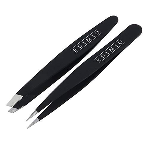 Ruimio Eyebrow Tweezers Stainless Steel Eyebrow Plucking 2 Pieces