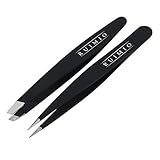 RUIMIO Eyebrow Tweezers Stainless Steel Eyebrow Plucking 2 Pieces for Ingrown Hair and Facial Hair
