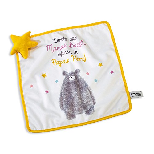 sheepworld & friends 43974 Schmusetuch "Direkt aus Mamas Bauch, mitten in Papas Herz!"