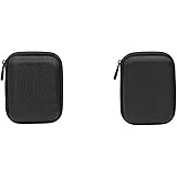 AmazonBasics - Funda para Disco Duro Externo, Color Negro, 13.2 x 10.5 x 3.8 cm + Funda de Disco Duro, Color Negro y Naranja