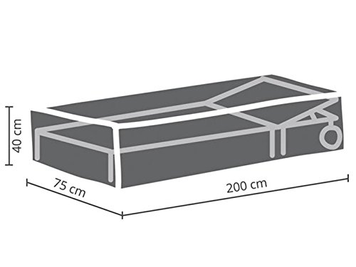 Perel Garden ocsl Housse de Protection pour Bain de Soleil, Anthracite, 200 x 75 x 40 cm