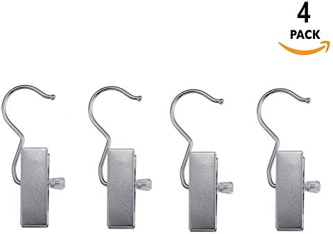 GKONGU 4 Pieces Hanger Clips Hooks, Stainless Steel Laundry Clips Hanger Over Knee Boots Hanger Trouser Clips Home Space Saver