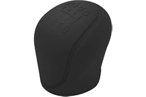 QUWEM 6 Speed Gear Knob Cover,Universal Elastic Silicone Car Shift Knob Gear Stick Cover Head Upgraded TPU Silicone Head for Manual Transmissions Car Gear Shift Black
