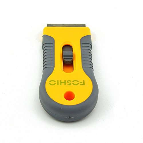 FOSHIO Plastic Retractable Rasierklinge Schaber für Glas Kleber Entferner mit 10 Stück Extra Ersatz Klingen, Profi Fenster Tint Vinyl Wrapping Tools - 4