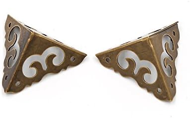 Chinese Antique Furniture Copper Fittings for the Protection of the Wooden Cabinet Angle Anti Collision Decorative Door Angle Angle Code 3cm / 1.18 "Antique Copper Color 8pcs