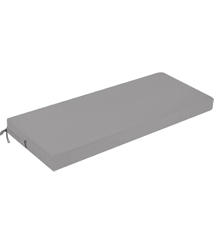 Housse De Coussin D'Assise Banc De Jardin 120x50x3 Cm Lin Curry Clair - Lavable Extérieur