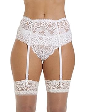 Cszxx Strumpfhalter Damen 4-Strap Lace Strumpfhosen Strapse