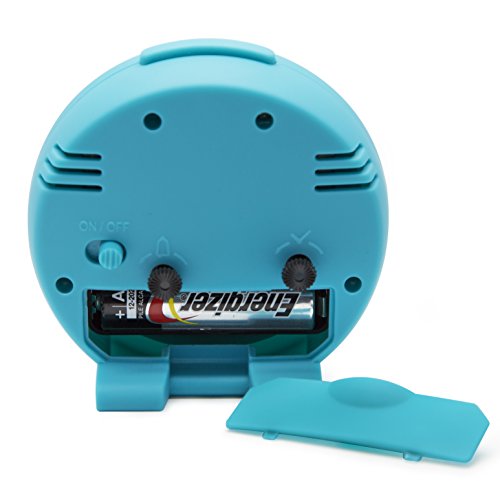 JCC charmante leuchtende kleine runde Handheld Größe nicht ticking Quarz Schreibtisch Uhr Wecker Reisewecker mit Licht Nacht, Snooze Funktion – batteriebetrieben (matt – blau) - 7