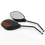 TekBox® Pair of Oval Bicycle Bike Mirrors with Reflectors/For Mountain Bike and Mobility Scooter Handlebars