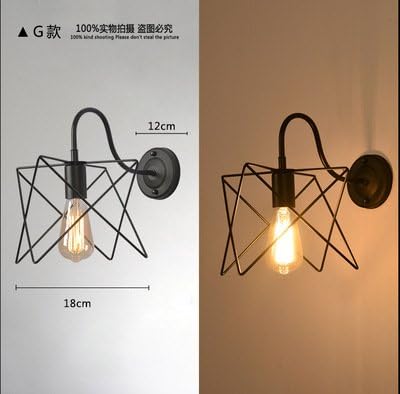 Cage Wall Lamps American Single Head Decorative Creative Personality Restaurant Iron Cage Wall Lamp, F