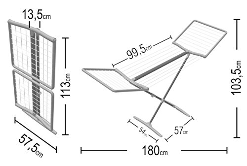 Artweger 221 SA FashionDry Wäschetrockner, Stahl und Kunststoff, sand, 180 x 57,5 x 103,5 cm - 4