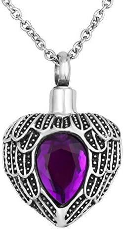 Uniqueen Cremation Jewellery Urn Necklaces for Ashes Heart Crystal Keepsake Pet Memorial Pendants