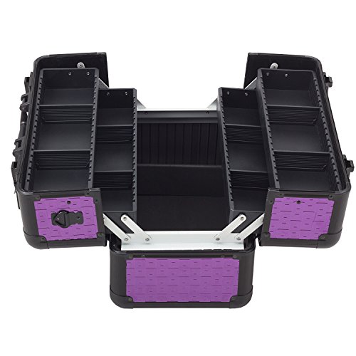 anndora Beauty Case Alu Kosmetikkoffer Werkzeugkoffer – Tragegurt Karo Farbwahl - 4