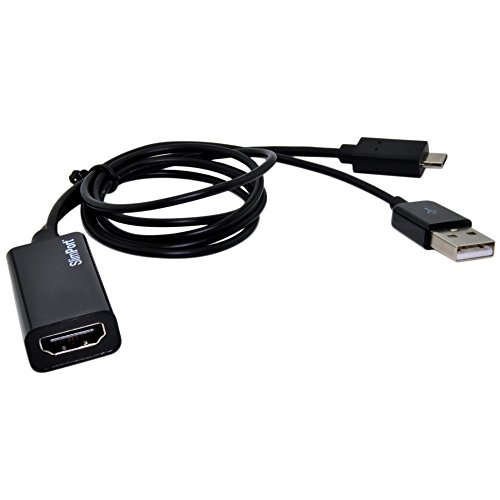 BlueBeach® Slimport Micro USB auf HDMI Adapter mit USB-Ladegerät – Konverter Kabel HDTV für Google Nexus, LG Optimus, Fujitsu stilistische, ASUS Padfone Infinity – MyDP-fähige Mobilgeräte zu HDTV, 4 K x 2 K, 3D, 1080p in schwarz - 6