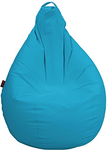 loconfort Puff de pera Adulto XL Polipiel Azul Turquesa (85x85x135)