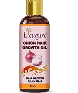 Licuqure Onion Hair Growth Oil With Blend Of Essential Oils For Promotes Hair Growth | Natural Ingredients No Mineral & Paraben | Also Controls Hair Fall & Dandruff For Men & Women Hair Oil (60 ml)