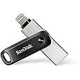 SanDisk iXpand Go Clé USB de 128 Go, 2-en-1 avec un connecteur Lightning et un connecteur USB de type-3.0 pour votre iPhone/i