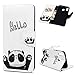 Produktbild für Samsung Galaxy M20 Hülle Case, Kunstleder PU Leder Hülle Wallet Tasche Handyhülle Soft TPU Innere Schutzhülle Schale Bookstyle Ständer Kartenfach Magnetverschluss Brieftasche Gruß Panda