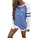 Produktbild BaZhaHei Frauen Damen Katze Druck T-Shirt Langarm Tops Bluse Frau Katze drucken Nähen Lange Ärmel Mantel