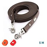 flexi hundeleine 5m 5M LÄNGE: Viel Freiheit zum Schnüffeln und Wittern für Ihren Hund - Volle Kontrolle für Sie. Ideal für Stadt und Trainingsplatz. Sie können die Länge zudem auf 4,5m kürzen, wenn Sie in den angebrachten D-Ring einhaken.