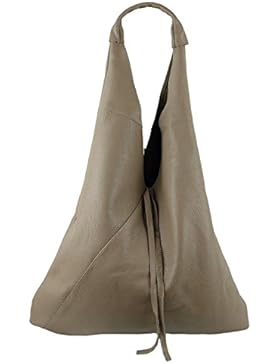 Damen Echtleder Shopper Trapez in vielen Farben und Metallic Schultertasche Henkeltasche