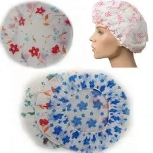 BROCADE Enterprise 3 Pieces Waterproof Reusable Bathroom Shower Caps for Women (Multicolour)(3pc Cap)