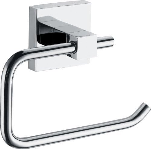 Designer Wall Mounted Square Flange Toilet Roll Holder In Mirror Polished Chrome